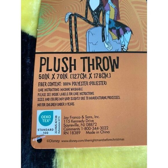 Nightmare Before Christmas Plush Throw Blanket 50X70” Jack Oogie Sally NEW - Picture 5 of 15